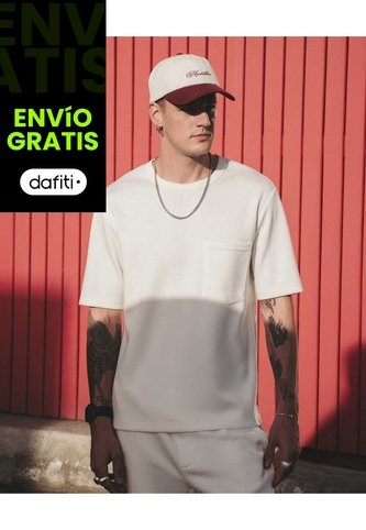 Camiseta Relaxed Fit Con Bolsillo  Para Hombre Blanco Atmos Atmos