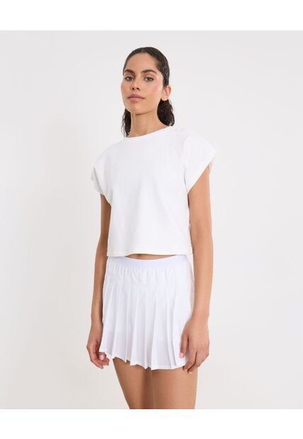 Camiseta Para Mujer Manga Corta Cuello Redondo Color Marfil Marca Atmos #31090252