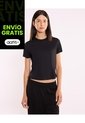 Camiseta Manga Corta Boxy Para Mujer  Deportiva  Color Negro Marca Atmos de Atmos
