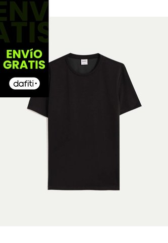 Camiseta Slim Fit Básica Plush  Para Hombre Negro Atmos Atmos