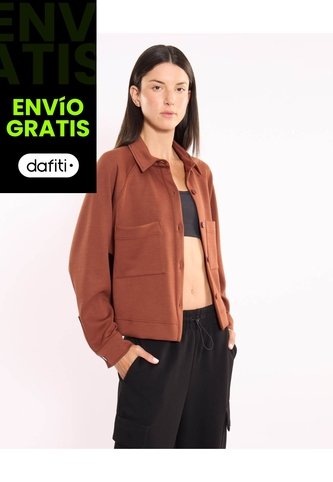 Chaqueta Sobrecamisa Plush Para Mujer  Deportiva  Color Café Marca Atmos Atmos
