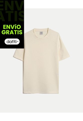 Camiseta Relaxed Fit Plush Con Cortes  Para Hombre Beige Atmos Atmos