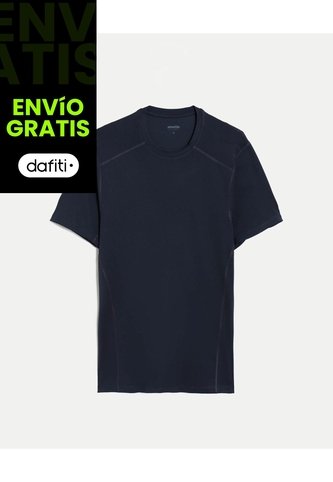 Camiseta Deportiva Manga Corta Regular Fit  Para Hombre Azul Atmos Atmos