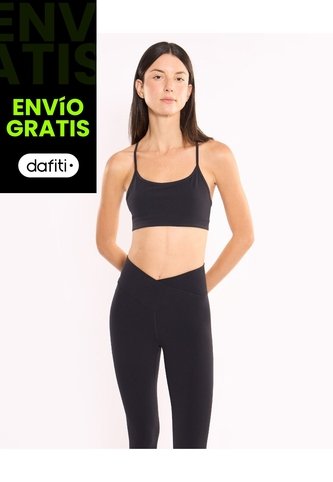 Top Con Tiras Soporte Bajo Aerius Skin  Para Mujer Negro Atmos Atmos