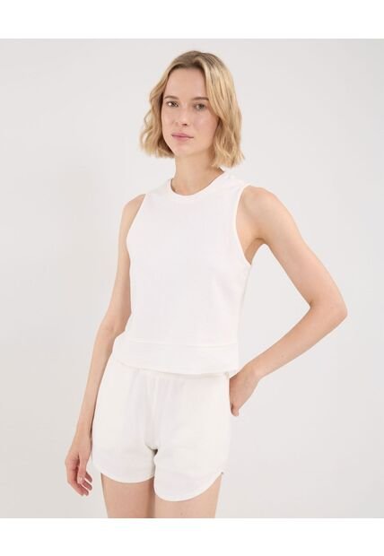 Camiseta Para Mujer Manga Sisa Cuello Redondo Color Marfil Marca Atmos #31090250