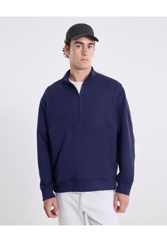 Buzo Half Zipper Corte Alto  Para Hombre Azul Atmos Atmos