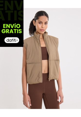 Chaleco Puffer  Para Mujer Mocca Atmos Atmos