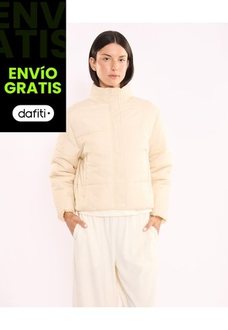 Chaqueta Acolchada Cuello Alto Para Mujer  Deportiva  Color Beige Marca Atmos Atmos