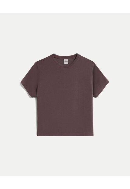 Camiseta Para Mujer Manga Corta Cuello Redondo Color Morado Marca Atmos #31090291