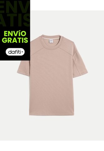 Camiseta Relaxed Fit Plush Con Cortes  Para Hombre Mocca Atmos Atmos