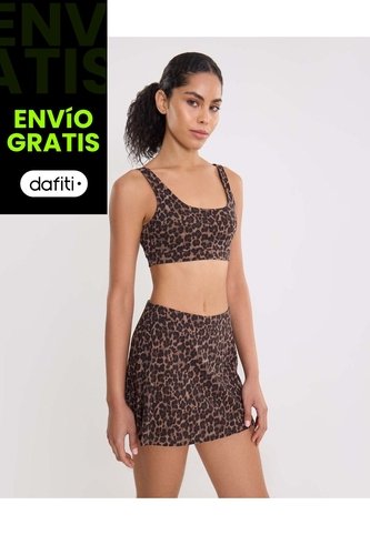 Top Soporte Medio Con Cut Out Aerius Skin  Para Mujer Café Atmos Atmos