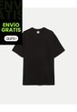 Camiseta Regular Fit Manga Corta Texturizada  Para Hombre Negro Atmos de Atmos