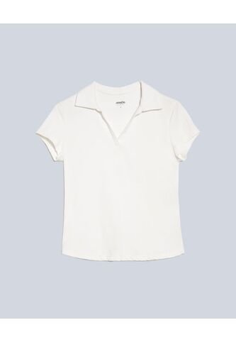 Polo Para Mujer Manga Corta Color Marfil Marca Atmos #31110010 Atmos