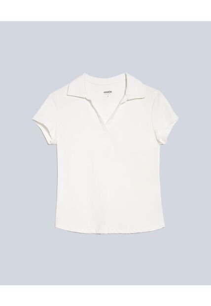 Polo Para Mujer Manga Corta Color Marfil Marca Atmos #31110010