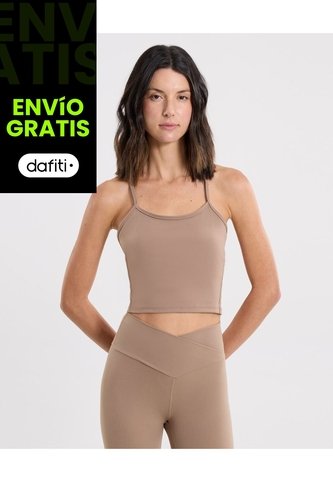 Camiseta Tank Con Top Interno Aerius Skin Para Mujer  Deportiva  Color Marrón Marca Atmos Atmos