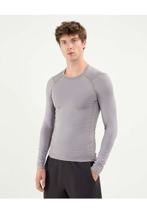 Camiseta Para Hombre Manga Larga Cuello Redondo Color Gris Marca Atmos #32090198