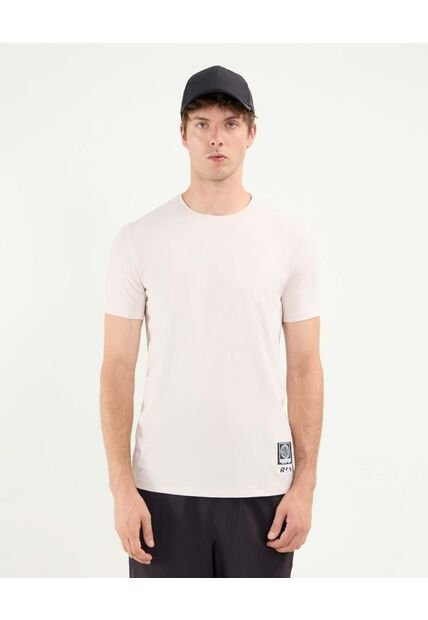 Camiseta Para Hombre Manga Corta Cuello Redondo Color Beige Marca Atmos #32090196