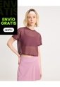 Camiseta Manga Corta En Mesh Para Mujer  Deportiva  Color Vino Marca Atmos de Atmos