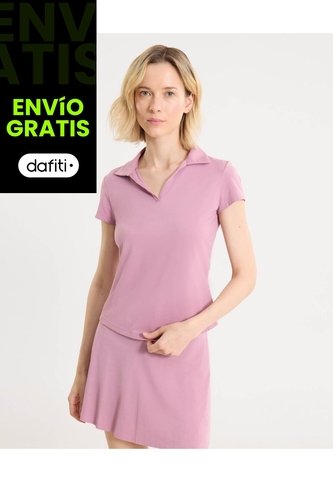 Polo Manga Corta Training Para Mujer  Deportiva  Color Lila Marca Atmos Atmos