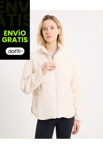 Chaqueta Acolchada Cuello Alto Liviana Para Mujer  Deportiva  Color Beige Marca Atmos Atmos