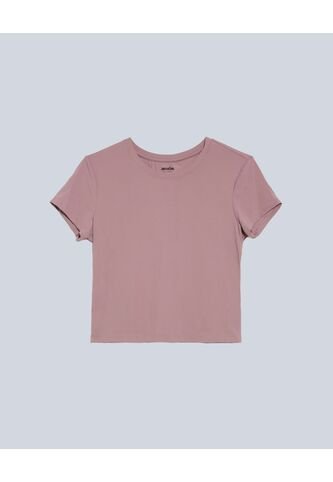 Camiseta Para Mujer Manga Corta Cuello Redondo Color Lila Marca Atmos #31090221 Atmos