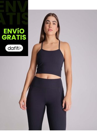 Camiseta Tank Con Top Interno Aerius Skin Para Mujer  Deportiva  Color Negro Marca Atmos Atmos