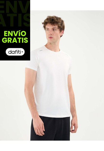 Camiseta Deportiva Texturizada  Para Hombre Hueso Atmos