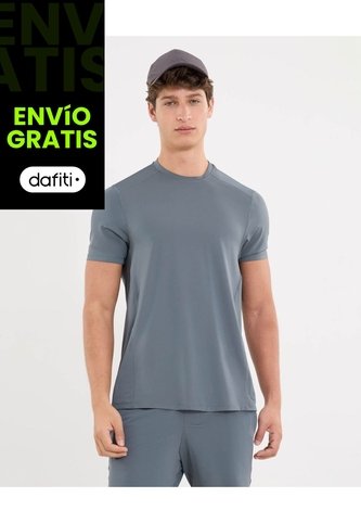 Camiseta Deportiva Manga Corta Regular Fit  Para Hombre Gris Atmos Atmos