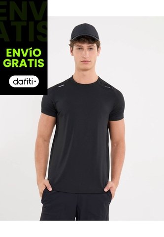 Camiseta Deportiva Texturizada  Para Hombre Negro Atmos Atmos