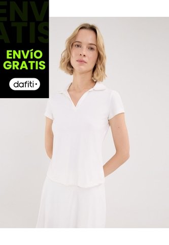 Polo Deportiva Para Mujer  Deportiva  Color Marfil Marca Atmos Atmos