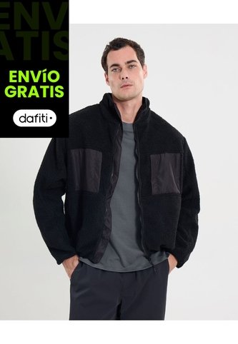 Chaqueta Ovejera  Para Hombre Negro Atmos Atmos