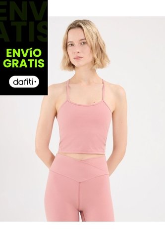 Camiseta Tank Con Top Interno Aerius Skin Para Mujer  Deportiva  Color Rosa Marca Atmos Atmos
