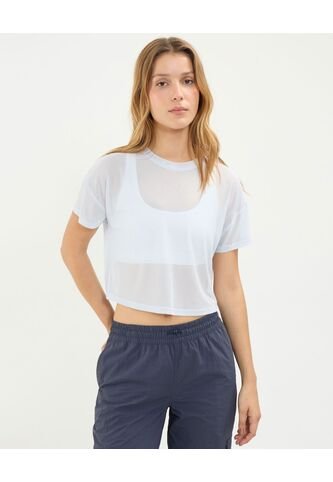 Camiseta Para Mujer Manga Corta Cuello Redondo Color Azul Marca Atmos #31090248 Atmos