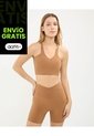 Top Cuello Halter Para Mujer  Deportiva  Color Café Marca Atmos de Atmos