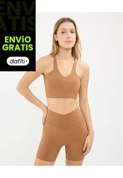 Top Cuello Halter Para Mujer  Deportiva  Color Café Marca Atmos