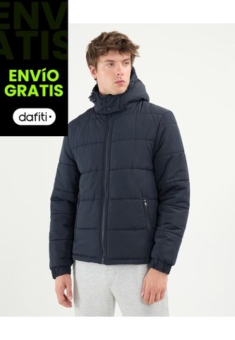 Chaqueta Acolchada Capota Desmontable  Para Hombre Negro Atmos Atmos