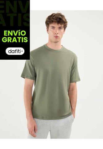 Camiseta Regular Fit Manga Corta  Para Hombre Verde Atmos Atmos