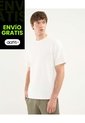 Camiseta Regular Fit Manga Corta Texturizada  Para Hombre Blanco Atmos de Atmos