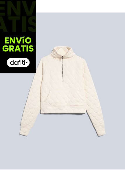 Chaqueta Acolchada Cuello Alto  Para Mujer Marfil Atmos