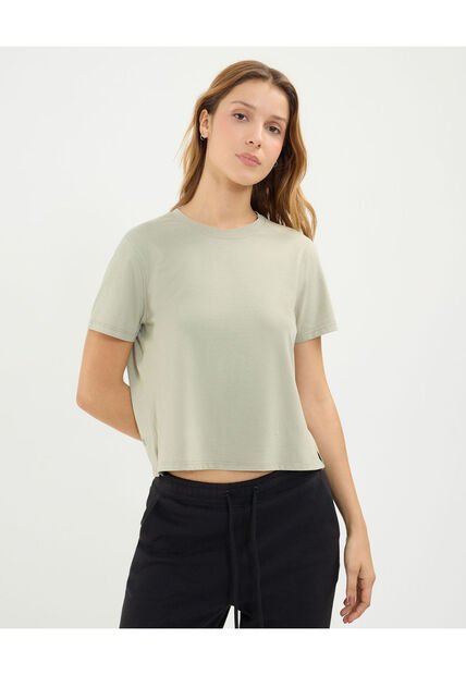 Camiseta Para Mujer Manga Corta Cuello Redondo Color Verde Marca Atmos #31090201