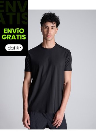 Camiseta Deportiva Texturizada  Para Hombre Negro Atmos Atmos