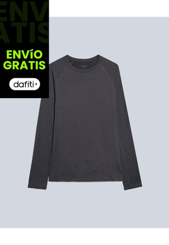 Camiseta Manga Larga  Para Hombre Negro Atmos Atmos