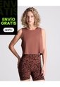 Crop Top Escote Redondo Para Mujer  Deportiva  Color Café Marca Atmos de Atmos