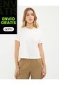 Camiseta Manga Corta Boxy Para Mujer  Deportiva  Color Marfil Marca Atmos de Atmos