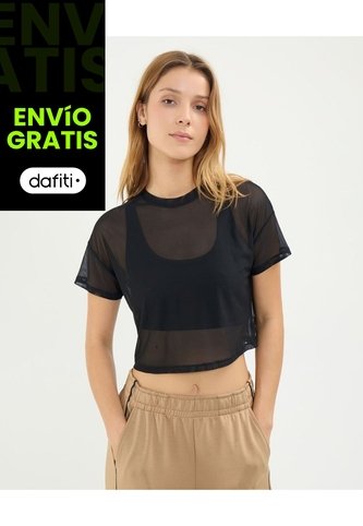 Camiseta Malla Deportiva Para Mujer  Deportiva  Color Negro Marca Atmos Atmos