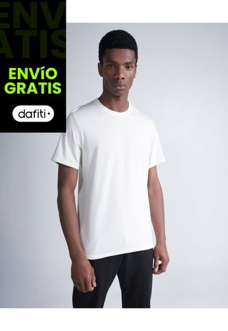 Camiseta Regular Fit Manga Corta  Para Hombre Marfil Atmos Atmos