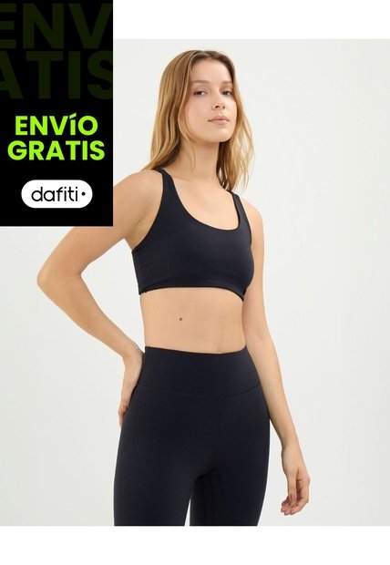 Top Soporte Alto Aerius Skin Para Mujer  Deportiva  Color Negro Marca Atmos