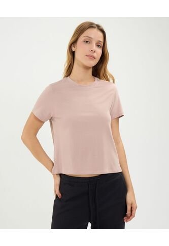 Camiseta Para Mujer Manga Corta Cuello Redondo Color Rosado Marca Atmos #31090202 Atmos