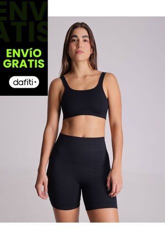 Top Básico Seamless Para Mujer  Deportiva  Color Negro Marca Atmos Atmos