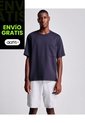 Camiseta Relaxed Fit Manga Corta Con Bolsillo  Para Hombre Azul Atmos de Atmos